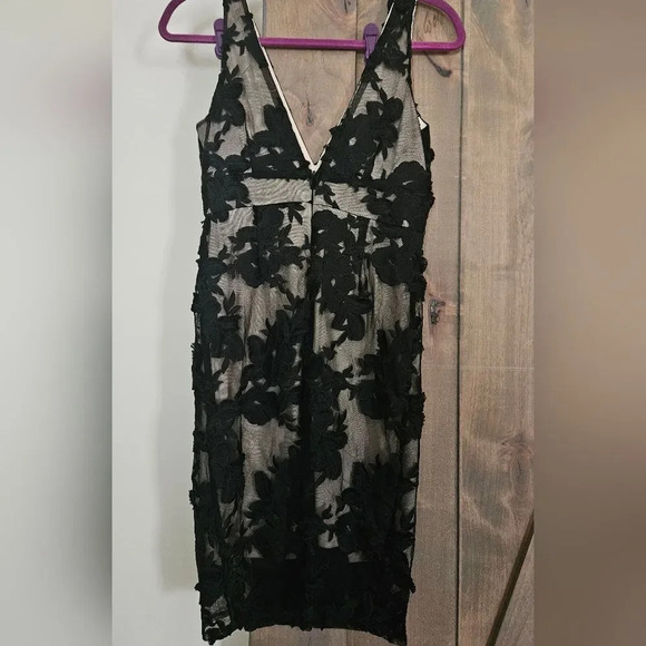 LULUS Black Swan Alanis Black and Nude Lace Sleeveless Bodycon Dress Small NWT - Picture 7 of 9